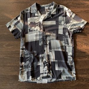 Express Men Print Shirt Sz M NWT